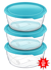 Ndoba skladovacia okrhla sada 3ks (3 * 300 ml)