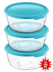 Ndoba skladovacia okrhla sada 3ks (3 * 700 ml)
