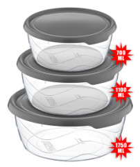 Ndoba skladovacia okrhla sada 3ks (700-1100-1750ml)