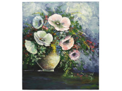 Obraz maovan 100x120 cm biele kvety
