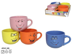 Hrnek keramick 450 ml komick tvre 4 druhy