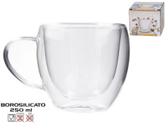 Hrnek dvojit sklo 250 ml EBONY