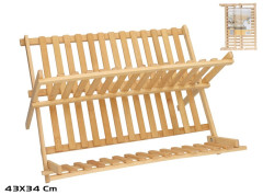 Stojan na taniere bambusov 43x34x26 cm