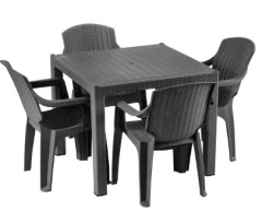 St�l z�hradn� RATAN Wenge 90x90 cm