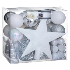 Sada vianonch ozdb biela/strieborn 44 ks