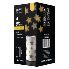 Projektor vianon dekoratvny LED svieka - hviezdiky, vntorn (ZY2309)