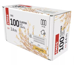 Reaz vianon NANO 100 LED 2.4 m, 3x AA, vntorn, tepl biela, asova (D3FW01)