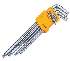 Sada extra predench kov TORX s otvorom (T10-50 9-dielna HOTECHE HT260910